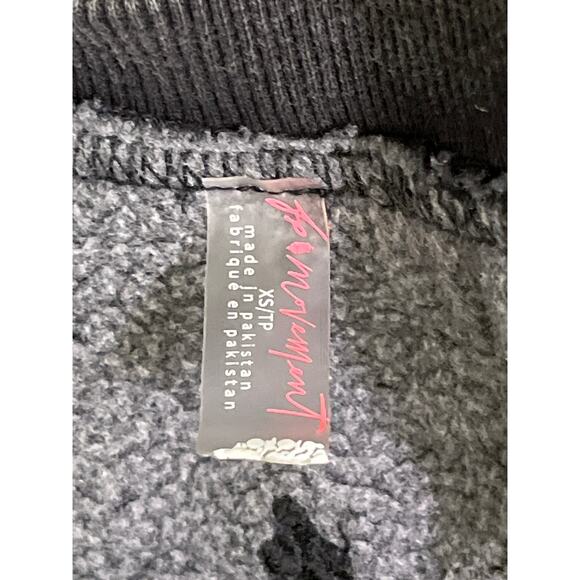 Free People Intercept Oversized Sweatshirt Black Kangaroo Pocket XS NWT - Picture 9 of 11